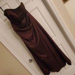 Brown floor length gown